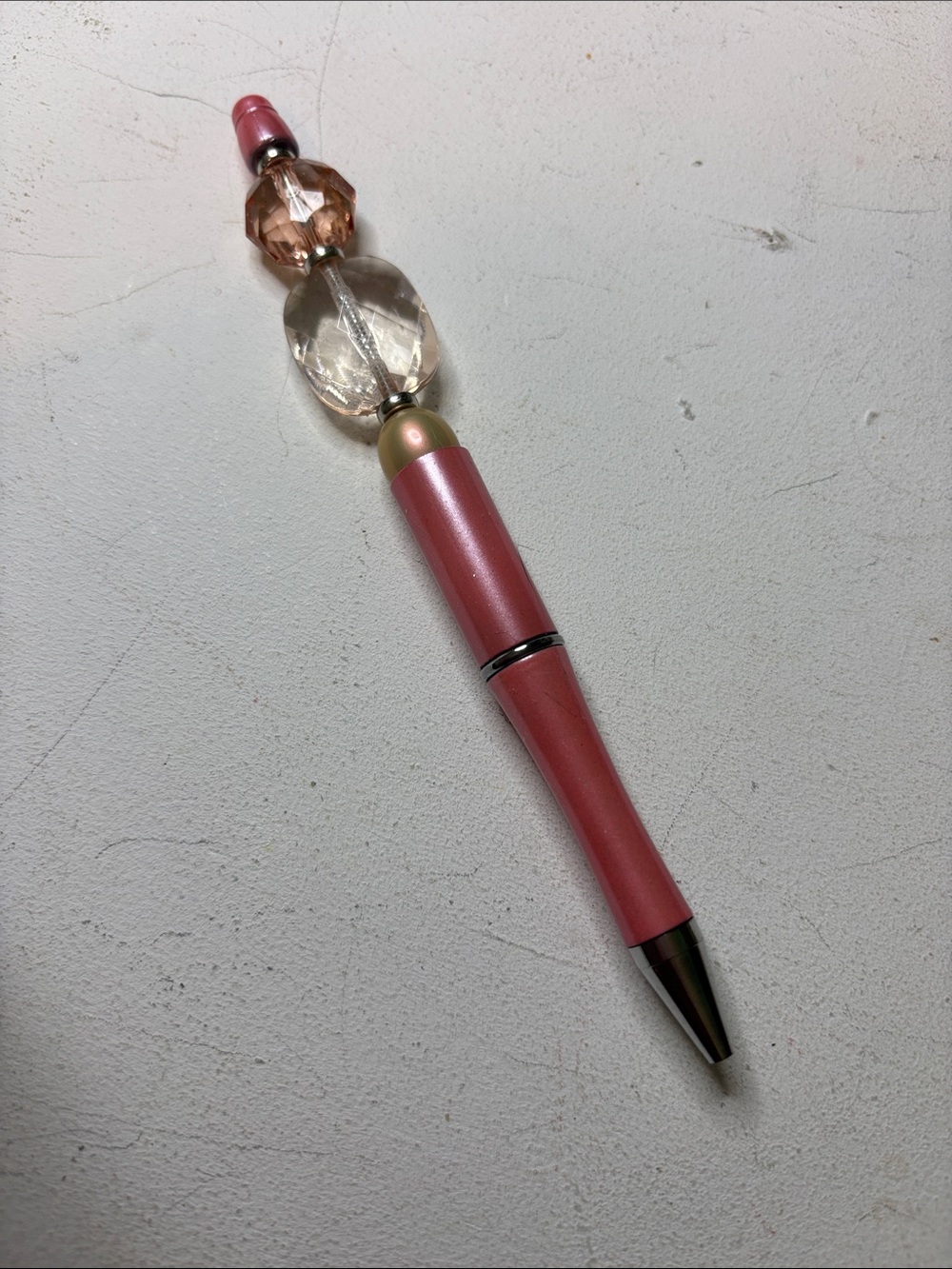 Pink Decorative Beaded Ballpoint Pen